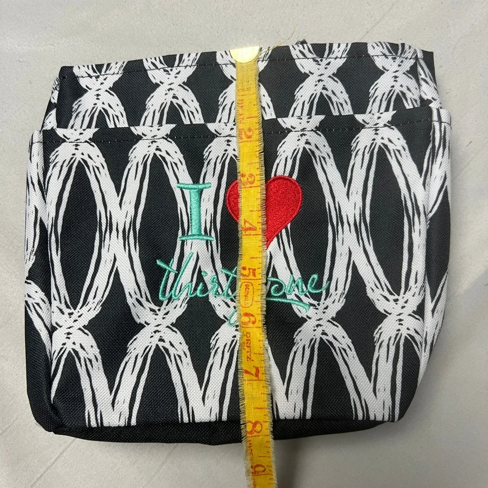 Thirty-One‎ Creative Caddy Tote Black Links I Heart Love 31 Monogrammed Utility